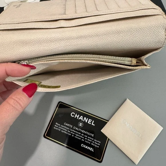 Chanel canvas pinstriped CC Wallet - Picture 8 of 8
